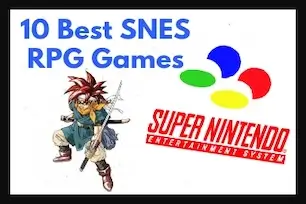 Best SNES RPG Games list featuring Chrono Trigger and Super Nintendo logo – The Old School Game Vault